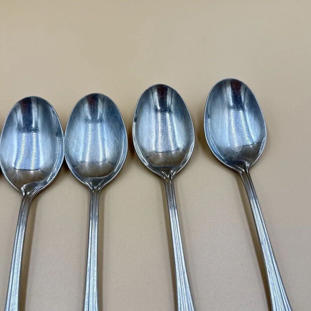 Oneida Bancroft Stainless Flatware Spoon Lot - 7 Oval Soup Spoons Replacements